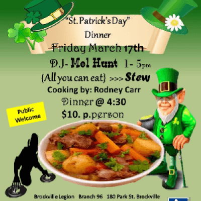 St. Patricks Day Dinner All you can eat &quot;STEW&quot; Friday March 17th at