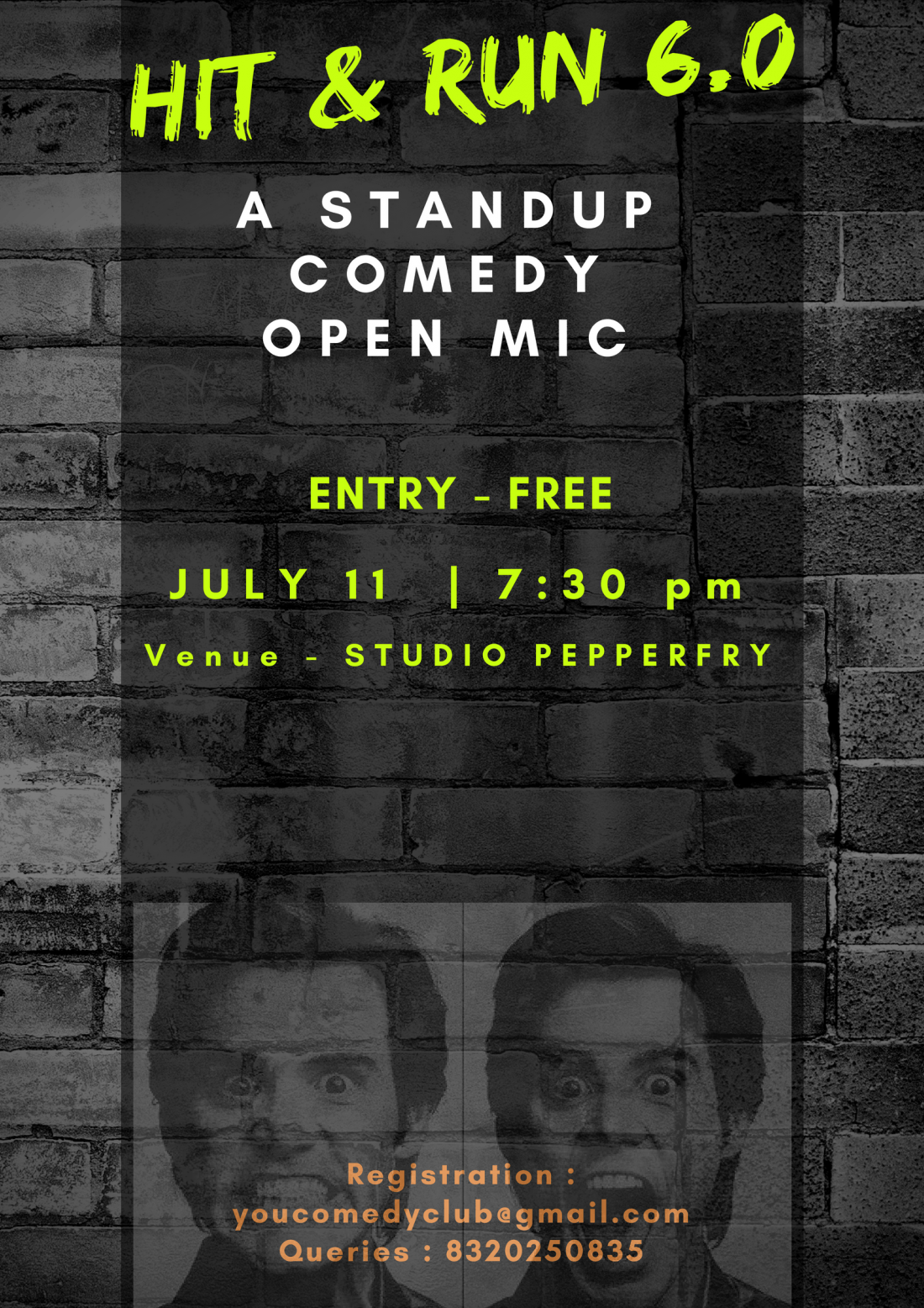 Hit & Run 6.0 Standup comedy open mic, Studio Pepperfry Ahmedabad, 11 July 2018 AllEvents.in