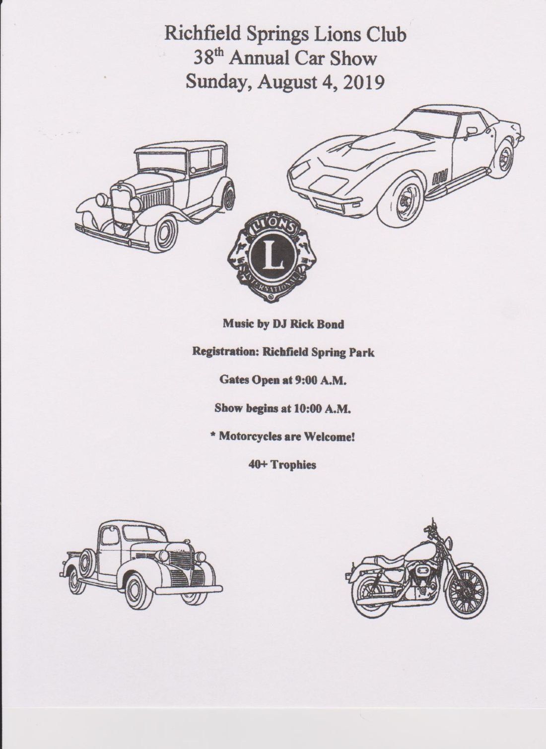 richfield springs lions club 38th annual car show, Spring Park