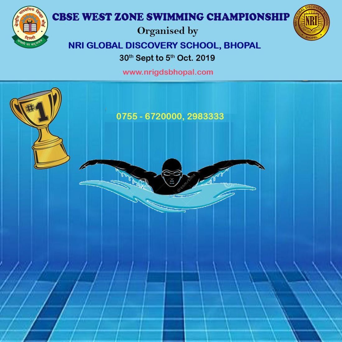 CBSE West Zone Swimming Championship 20192020 NRI Global Discovery