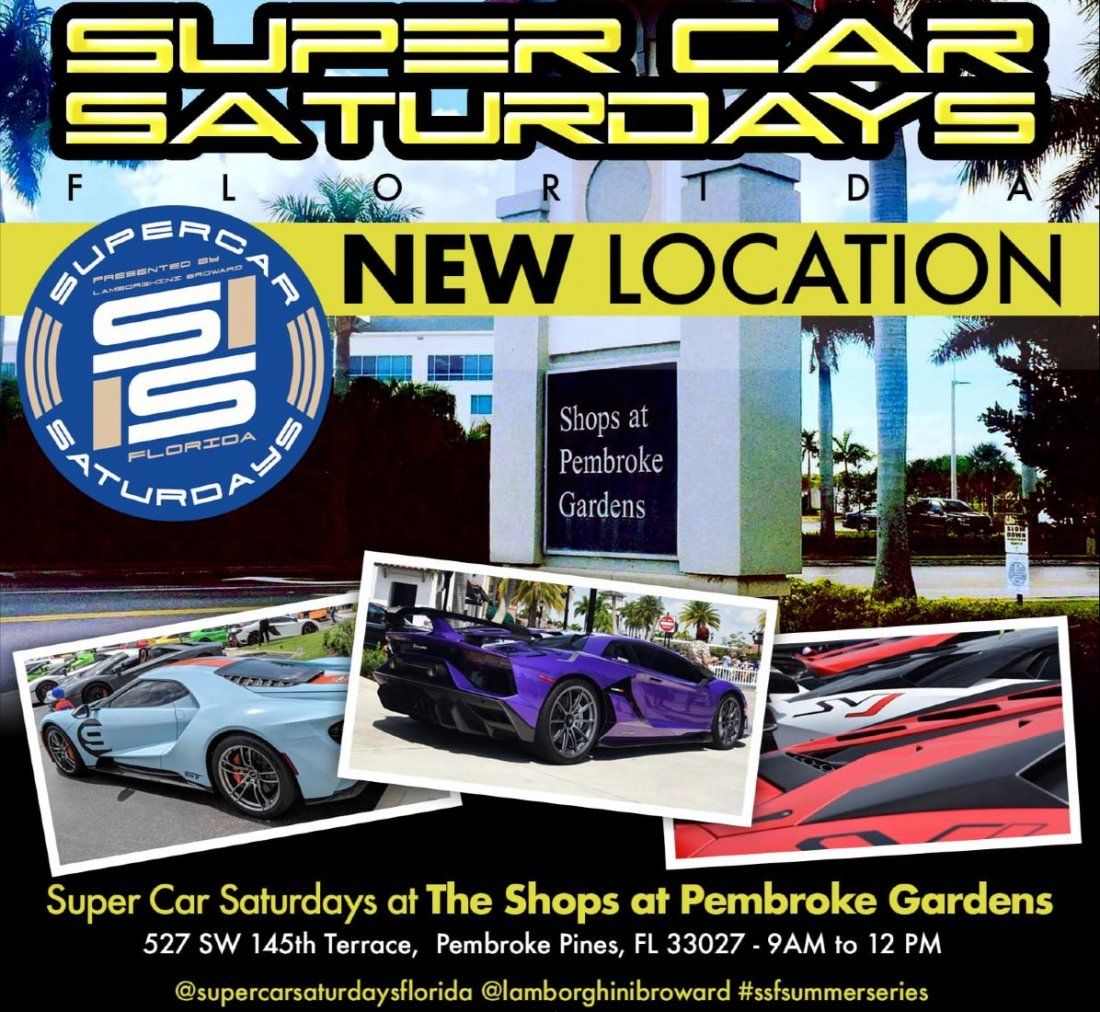 Supercar Saturdays Florida at the Shops at Pembroke Gardens 10/12/19