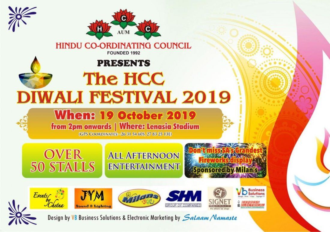 HCC Diwali Festival 2019 SAs oldest Diwali Festival R10.00 entry