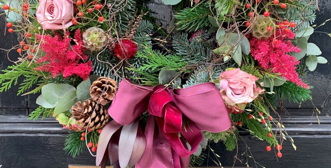 Beautiful Flowers Fresh Flower Wreath and Table Centre, Saffrons Bistro