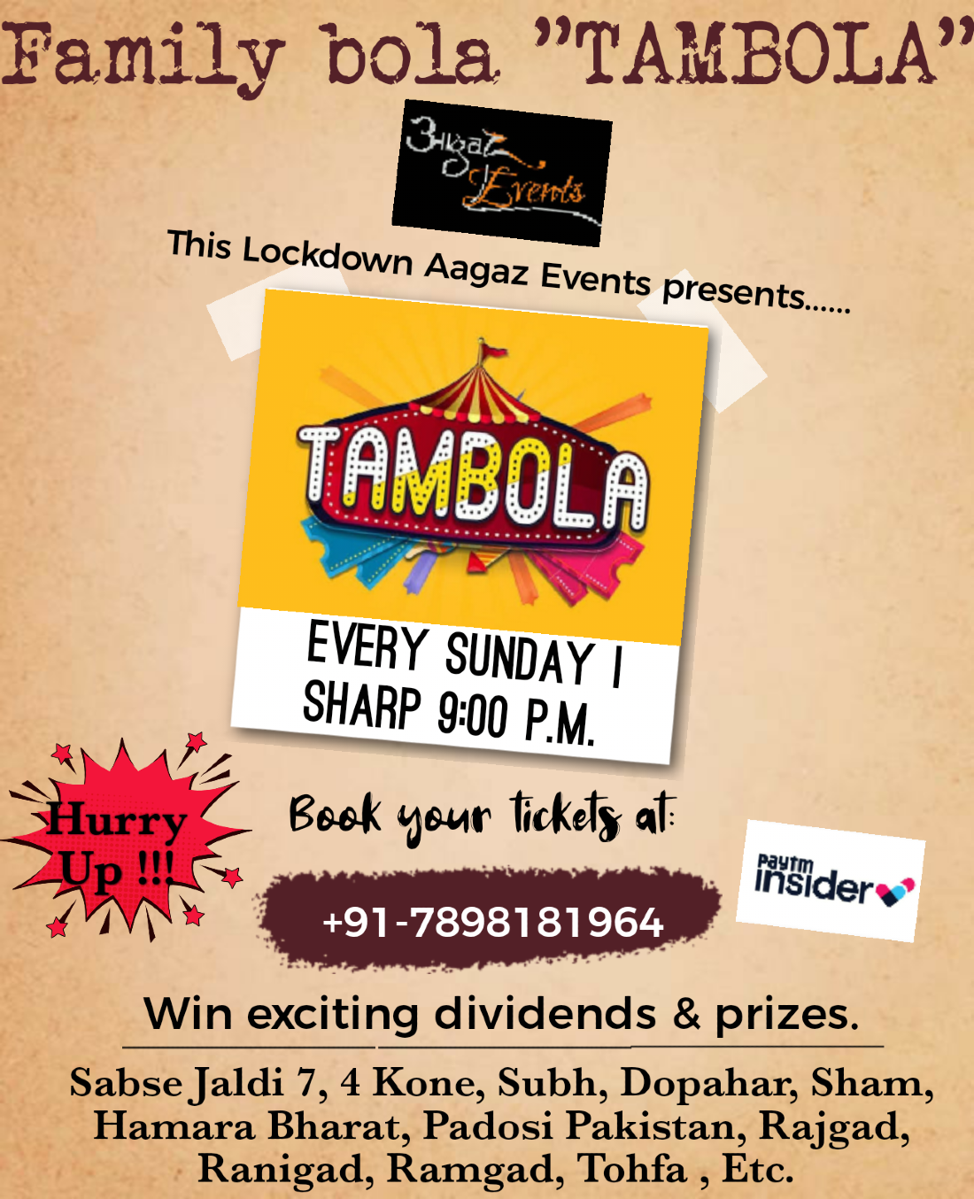 Family Bola TAMBOLA, June 7 2020 Online Event AllEvents.in