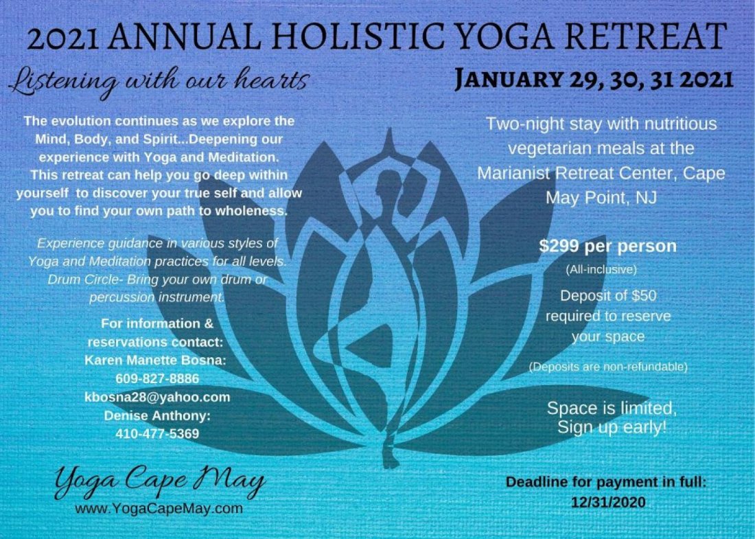 YOGA CAPE MAY Holistic Yoga Retreat at Marianist Family Retreat