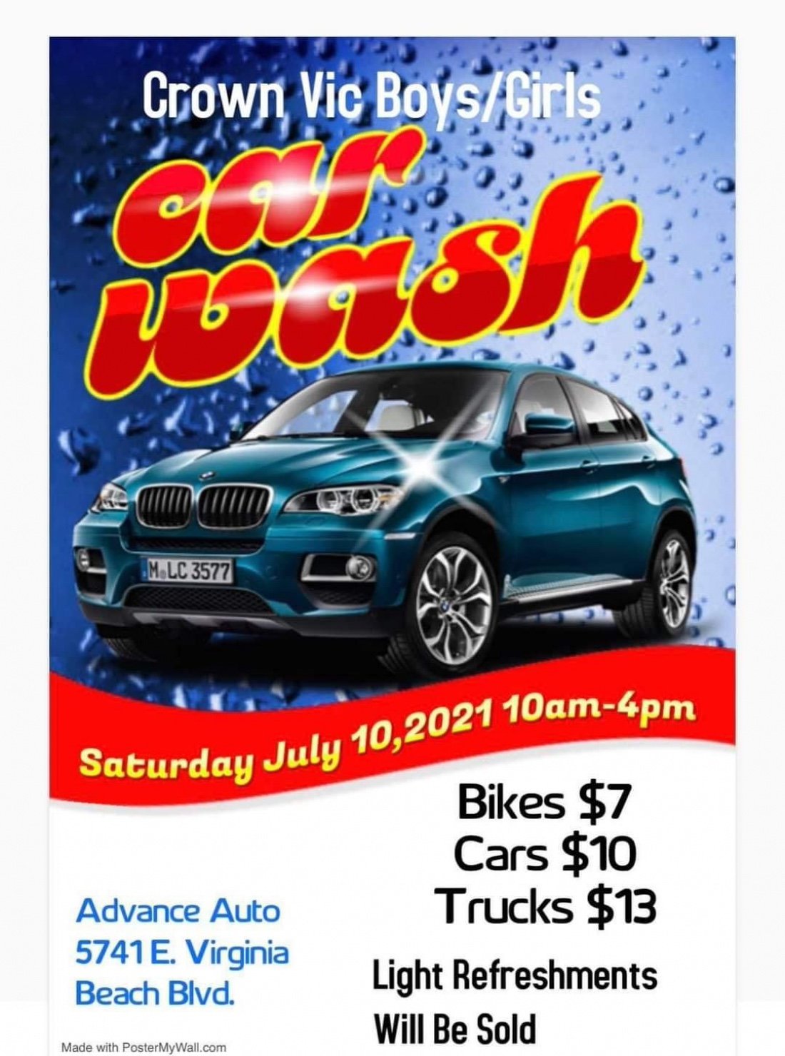 Crown Vic Boys & Girls Car Wash , Advance Auto Parts , Norfolk, July 10
