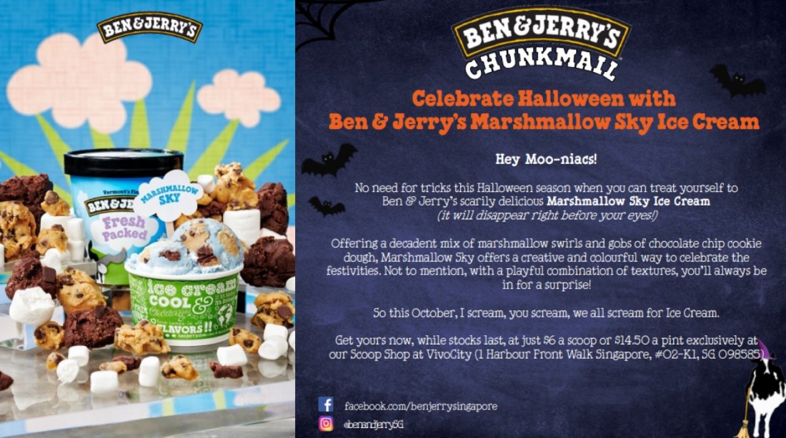 Celebrate Halloween with Ben & Jerry’s Marshmallow Sky Ice Cream