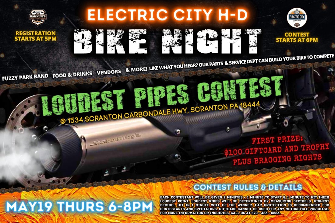 ELECTRIC CITY HD BIKE NIGHT LOUDEST PIPES CONTEST, ELECTRIC CITY