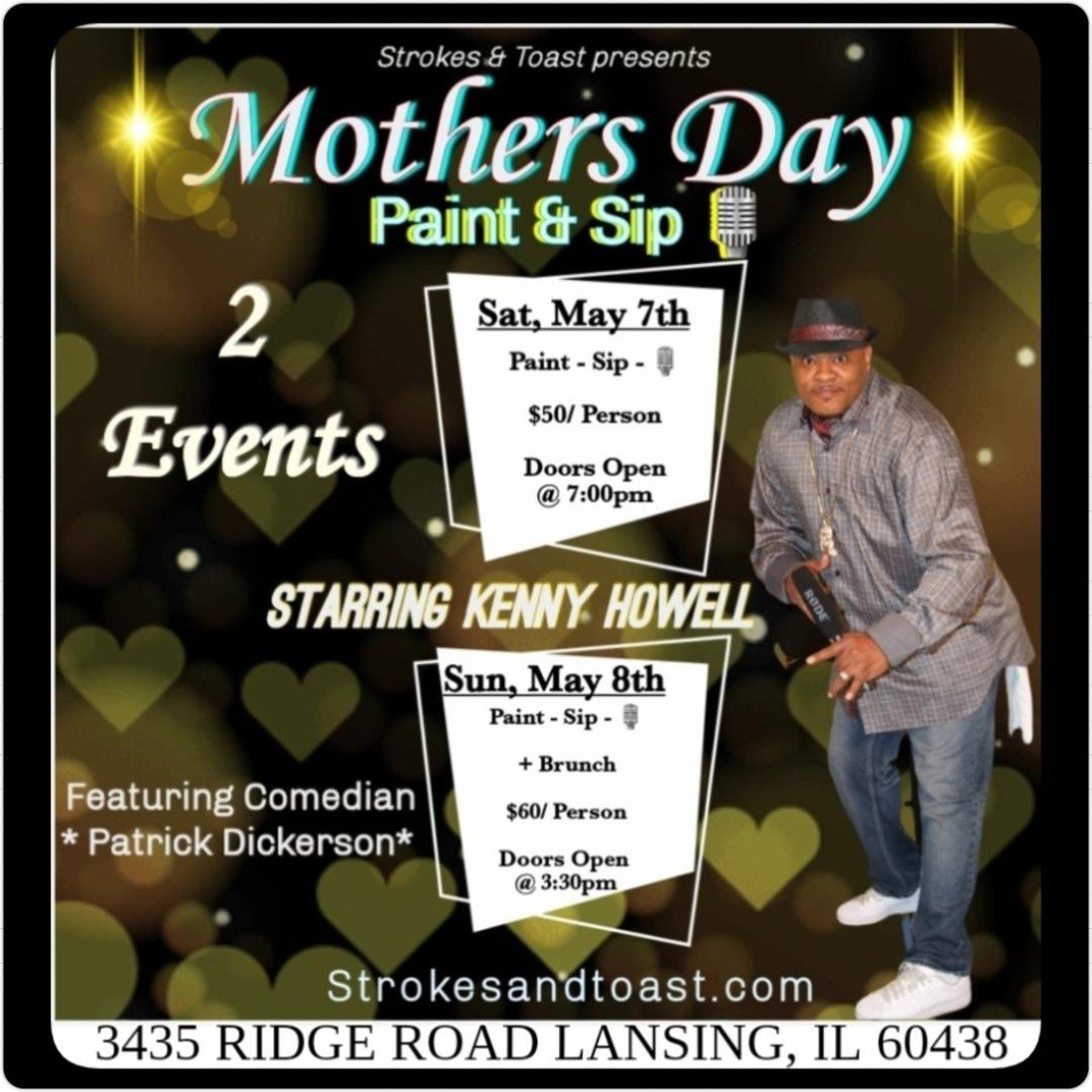 Mothers Day Paint, Sip + Comedy Show, Strokes & Toast, LLC, Lansing