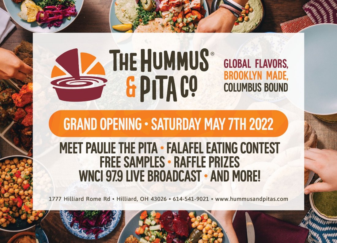 The Hummus & Pita Co.’s Columbus Grand Opening Enjoy freebies and live