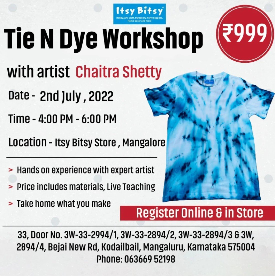 TIE N DYE , Itsy Bitsy, Mangalore, 2 July 2022 AllEvents.in