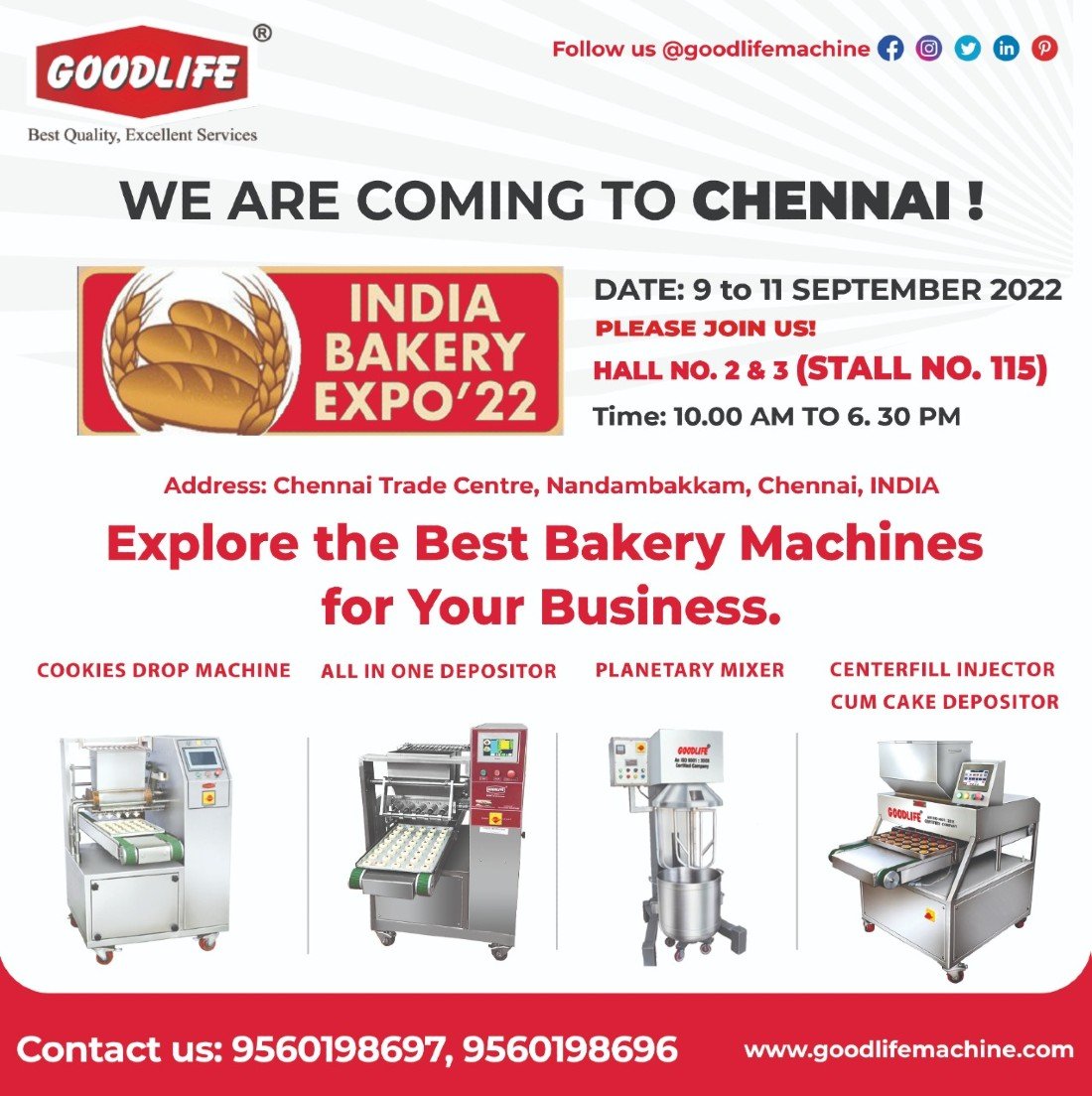 Join Bakery Machines Expo by Goodlife Technologies at India Bakery Expo 22, Chennai, Chennai