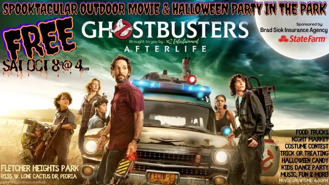 Peoria FREE 7th Annual Spooktacular Outdoor Movie, Halloween Party