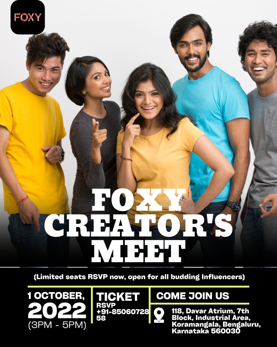 Foxy Creators Meet, Foxy Beauty Store, Bangalore, October 1 2022
