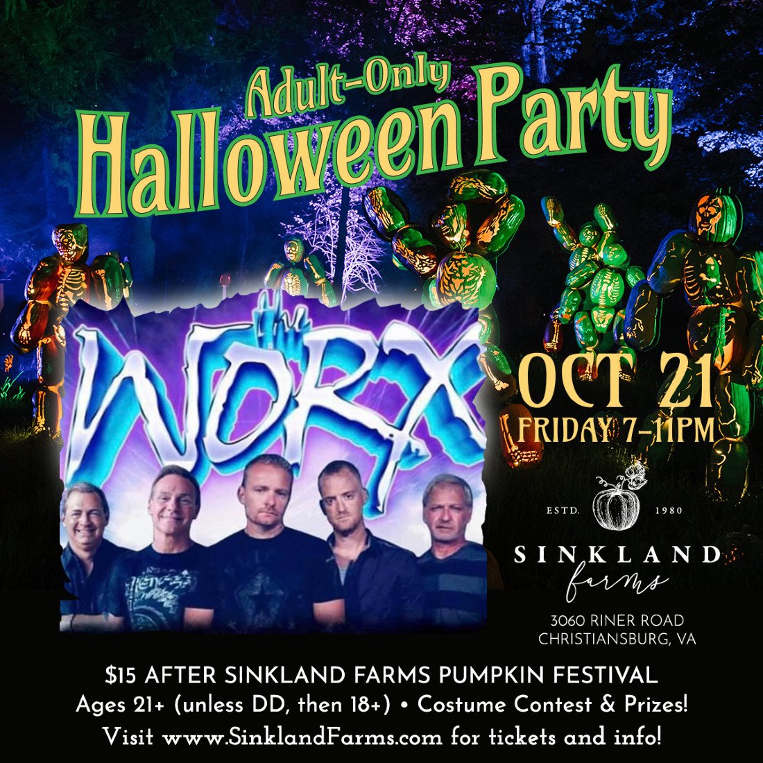 The WORX Band and Adultonly Halloween Party with costume contest at