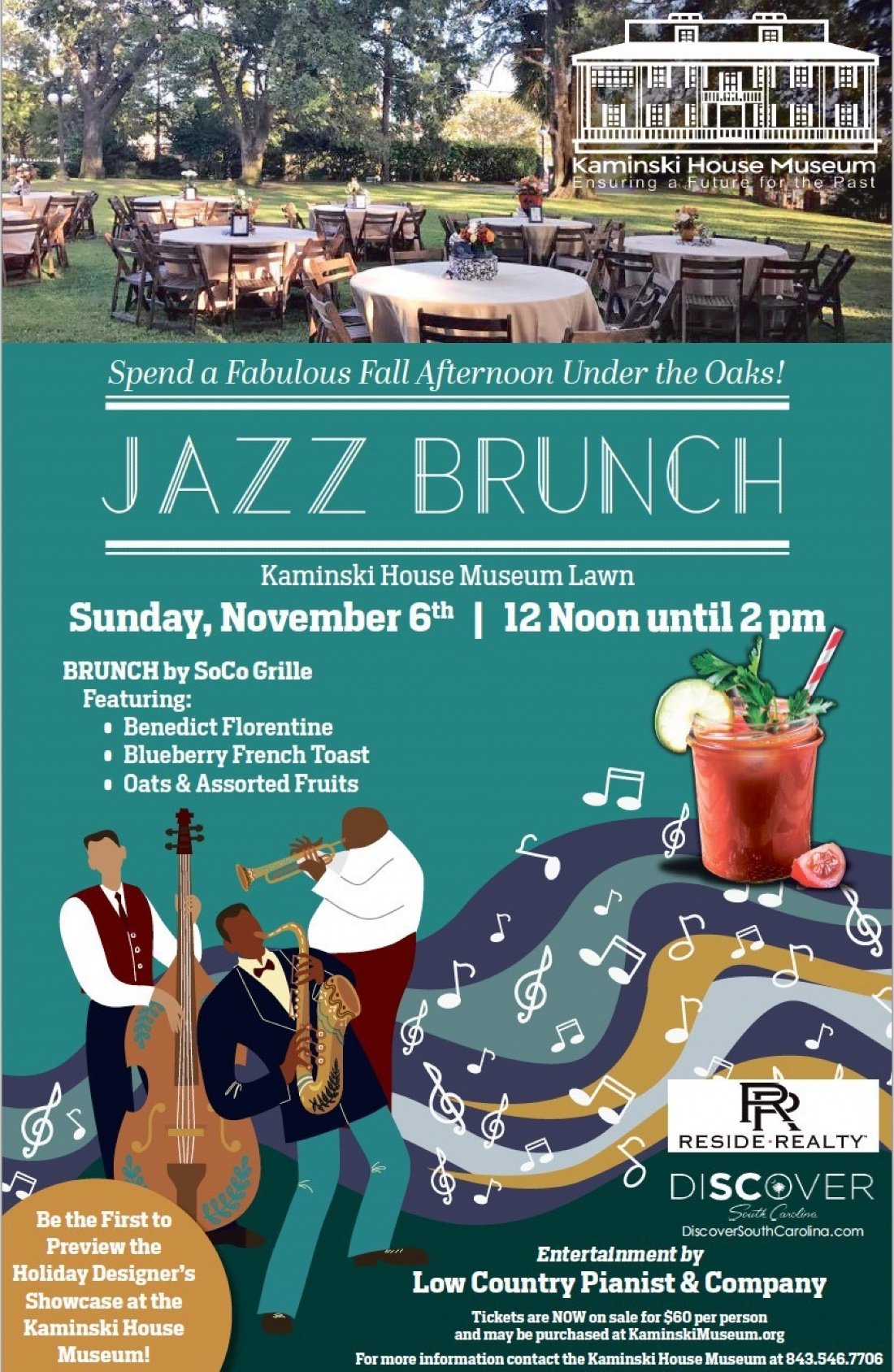 Jazz Brunch At The Kaminski House Museum 1003 Front St Georgetown 