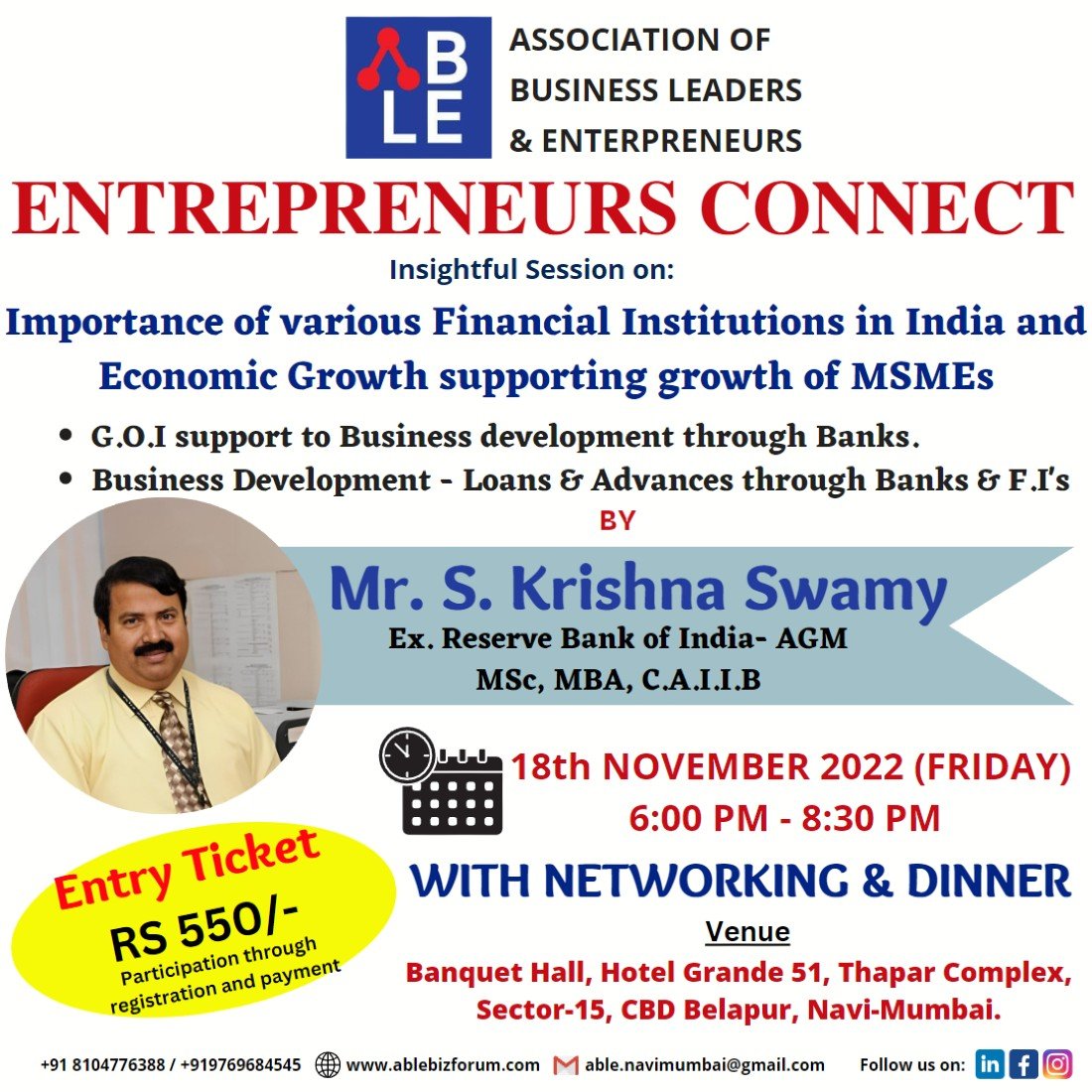 Business Networking with Dinner, Hotel Grande 51, Navi Mumbai, 18