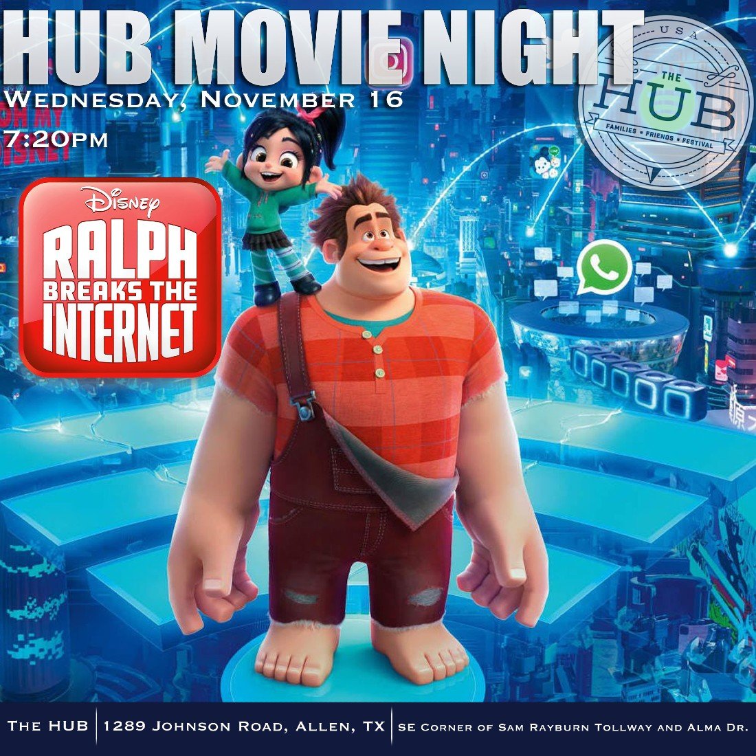 Movie Night Double Feature Ralph Breaks The Internet The HUB Johnson