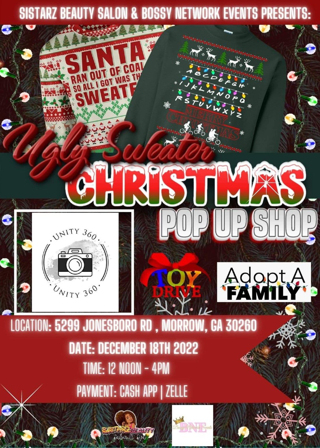 Ugly Sweater Christmas Pop Up Shop Tickets Visions Event Center 
