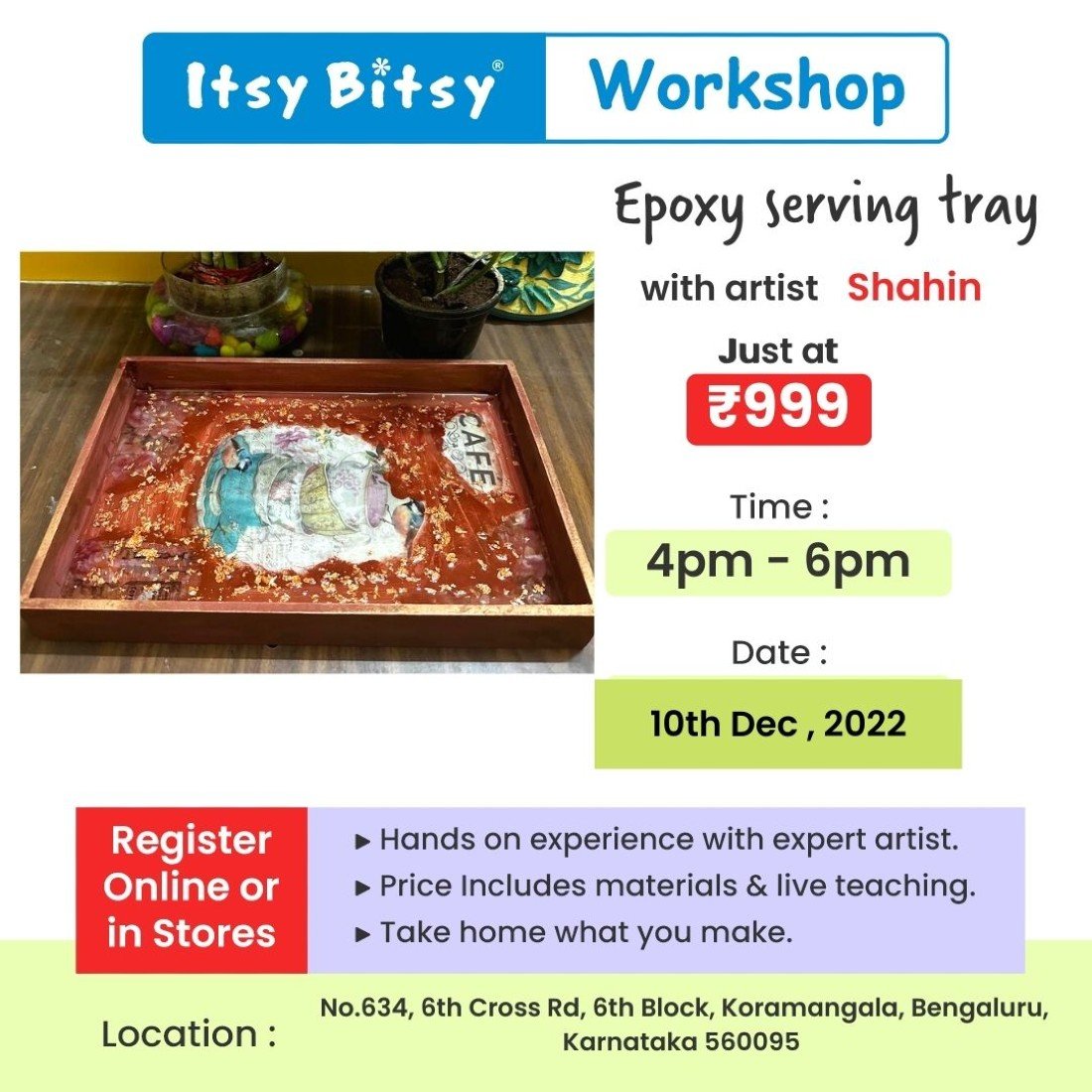 Epoxy Serving Tray, Koramangala, Bangalore, 10 December 2022 AllEvents.in