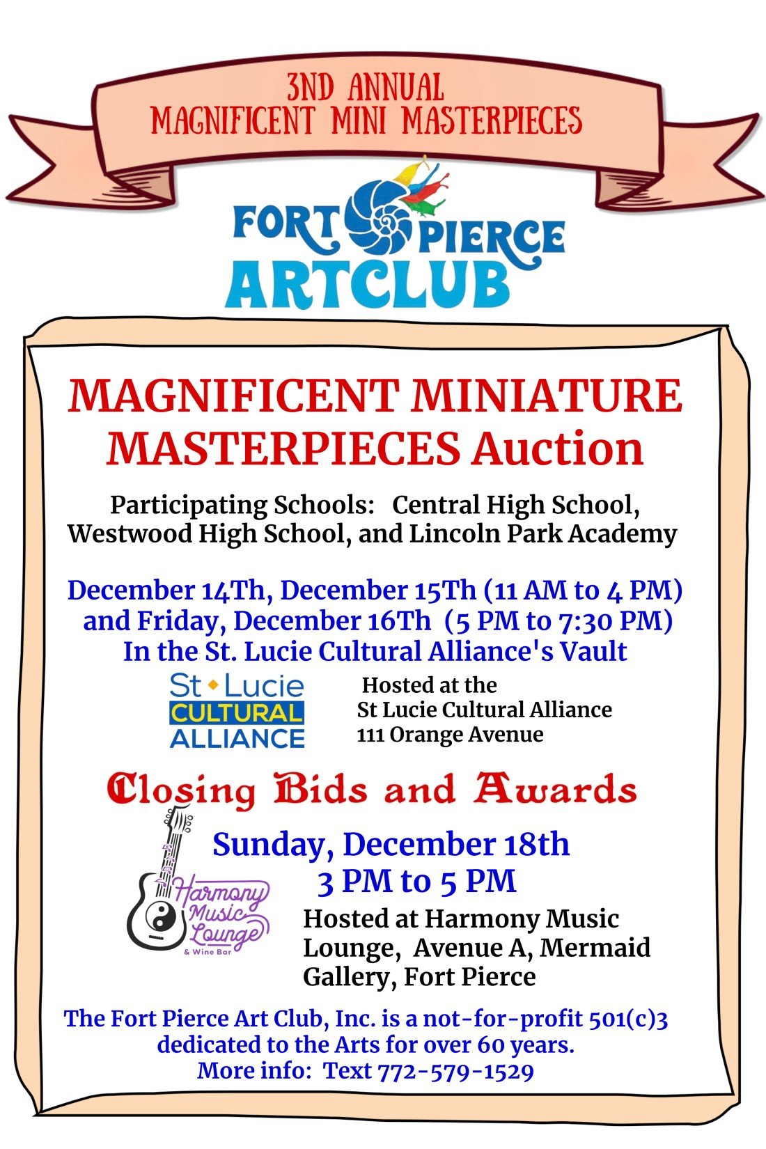 2022 Magnificent Miniature Masterpieces Silent Auction St Lucie 