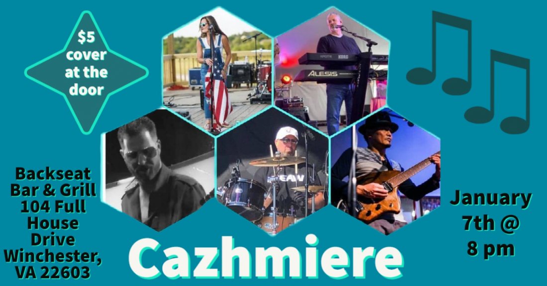 Live Music Cazhmiere, Backseat Bar and Grill, Winchester, January 7