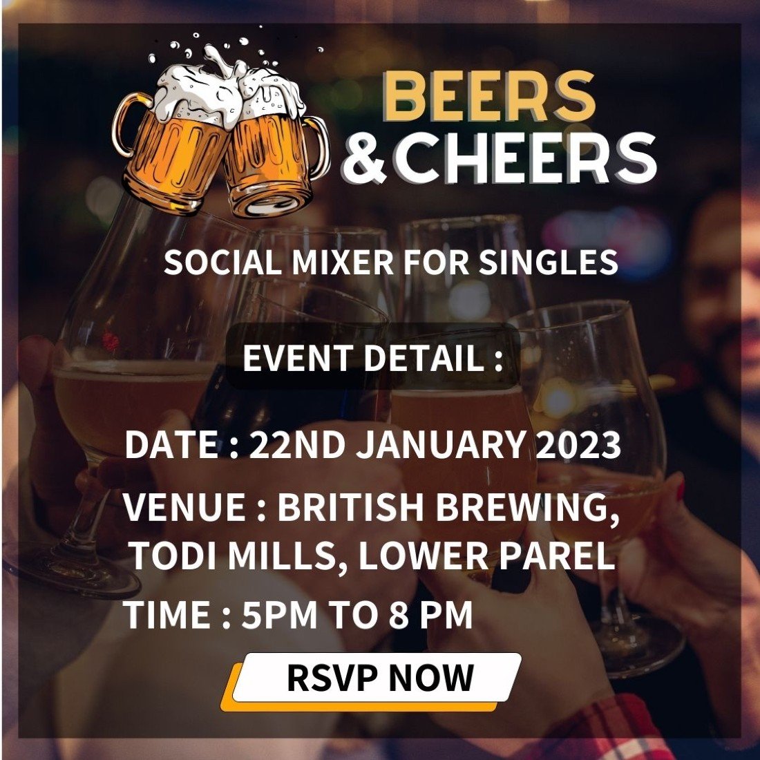 BEERS AND CHEERS SOCIAL MIXER FOR SINGLES, British Brewing Company