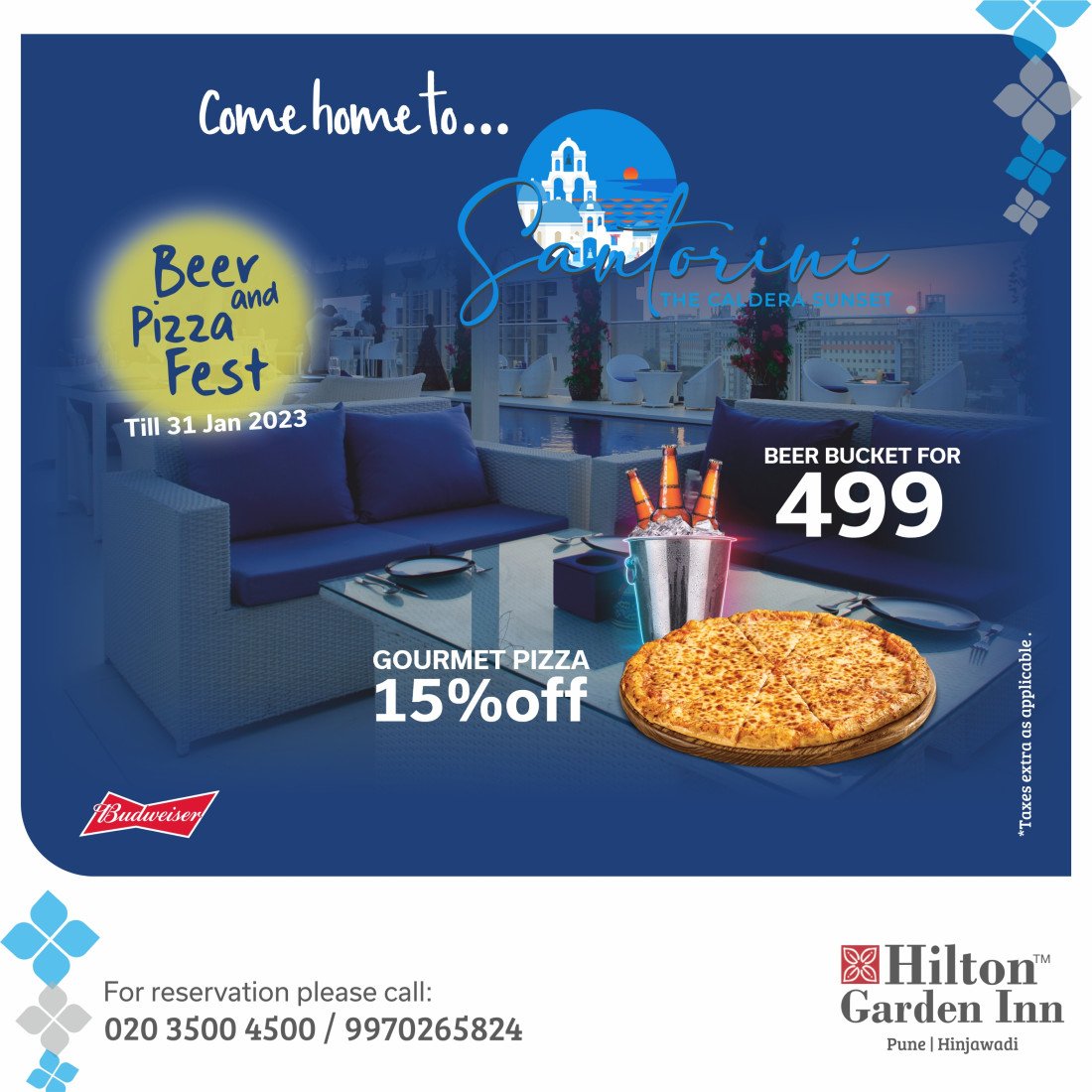 Beer & Pizza Fest at Santorini Hilton Garden Inn, Hilton Garden Inn, Pune, 7 January to 31