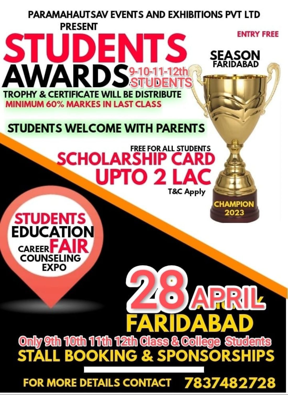 Students Award Ceremony, Faridabad City, 28 April 2023 AllEvents.in