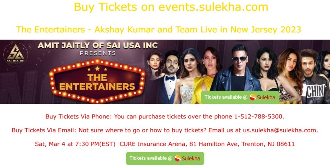 The Entertainers - Akshay Kumar and Team Live in New Jersey 2023, 4 March | Event in Trenton | AllEvents.in