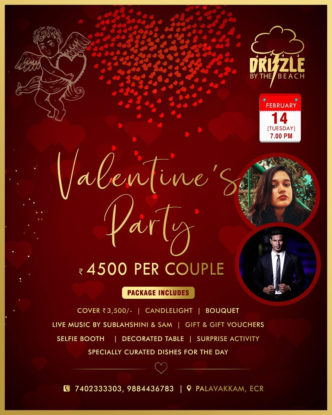 Rooftop Romance Valentines Day Candlelight Dinner in Chennai, Drizzle