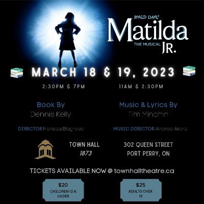 Ronald Dahls MATILDA THE MUSICAL JR., Town Hall Theatre, Port Perry, 19 ...