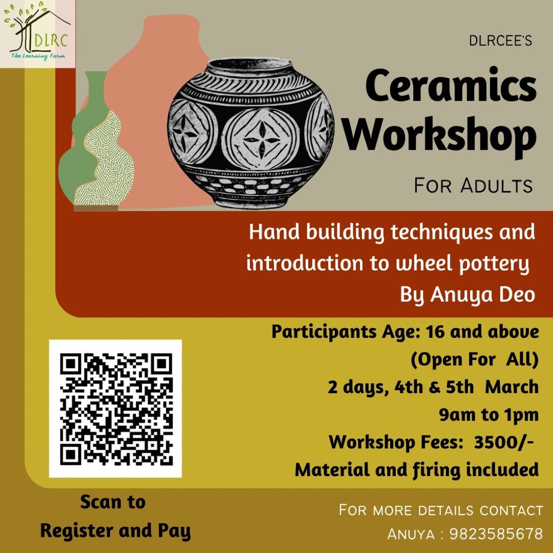 Ceramics for adults, DLRC DriveChange Learning & Resource Centre, Pune, March 4 2023