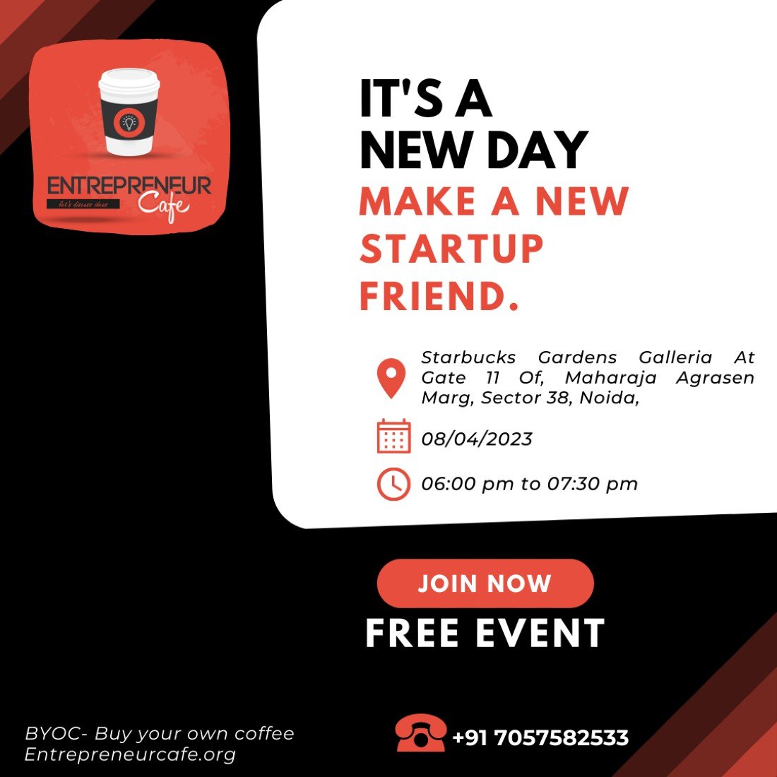 Entrepreneur Caf Noida Chapter Meetup At Starbucks Gardens Galleria Mall A 2 Maharaja 