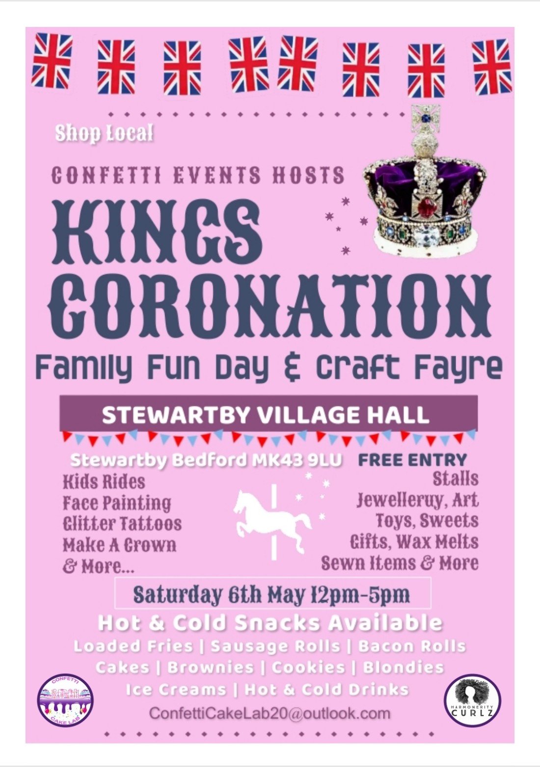 Kings coronation Family fun day and fayre, Stewartby Village Hall