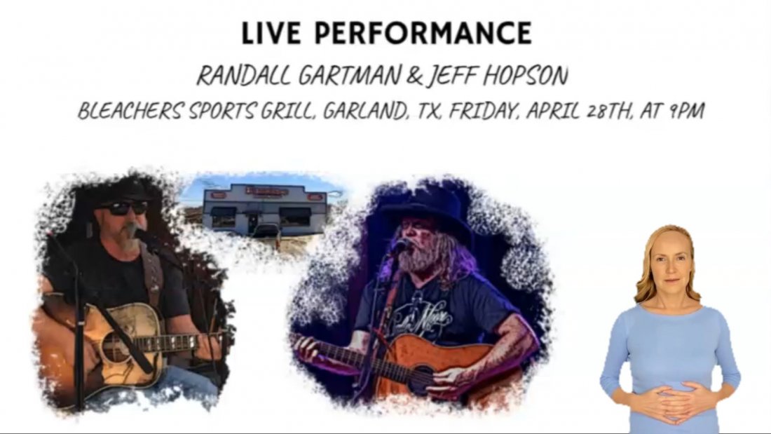 Live Event Garland Texas Bleachers Sports Grill Randall Gartman and