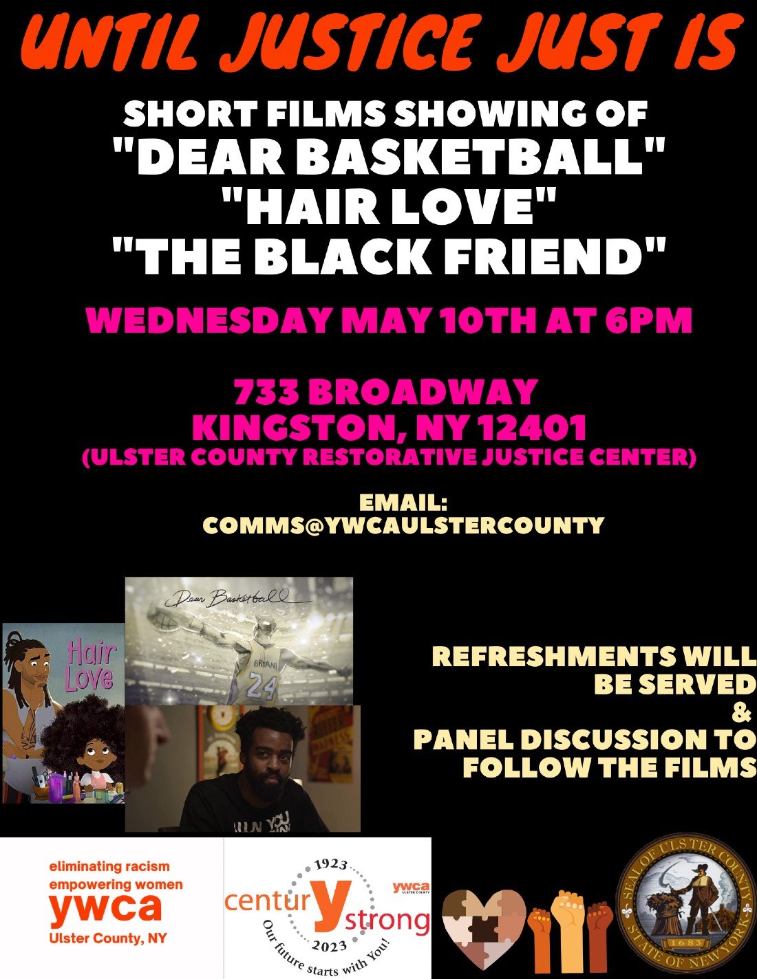 Short Films Showing, Ulster County Restorative Justice Center, Kingston