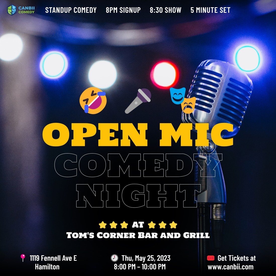 Open Mic Comedy Night at Toms Corner Bar & Grill, Tom's Corner Bar