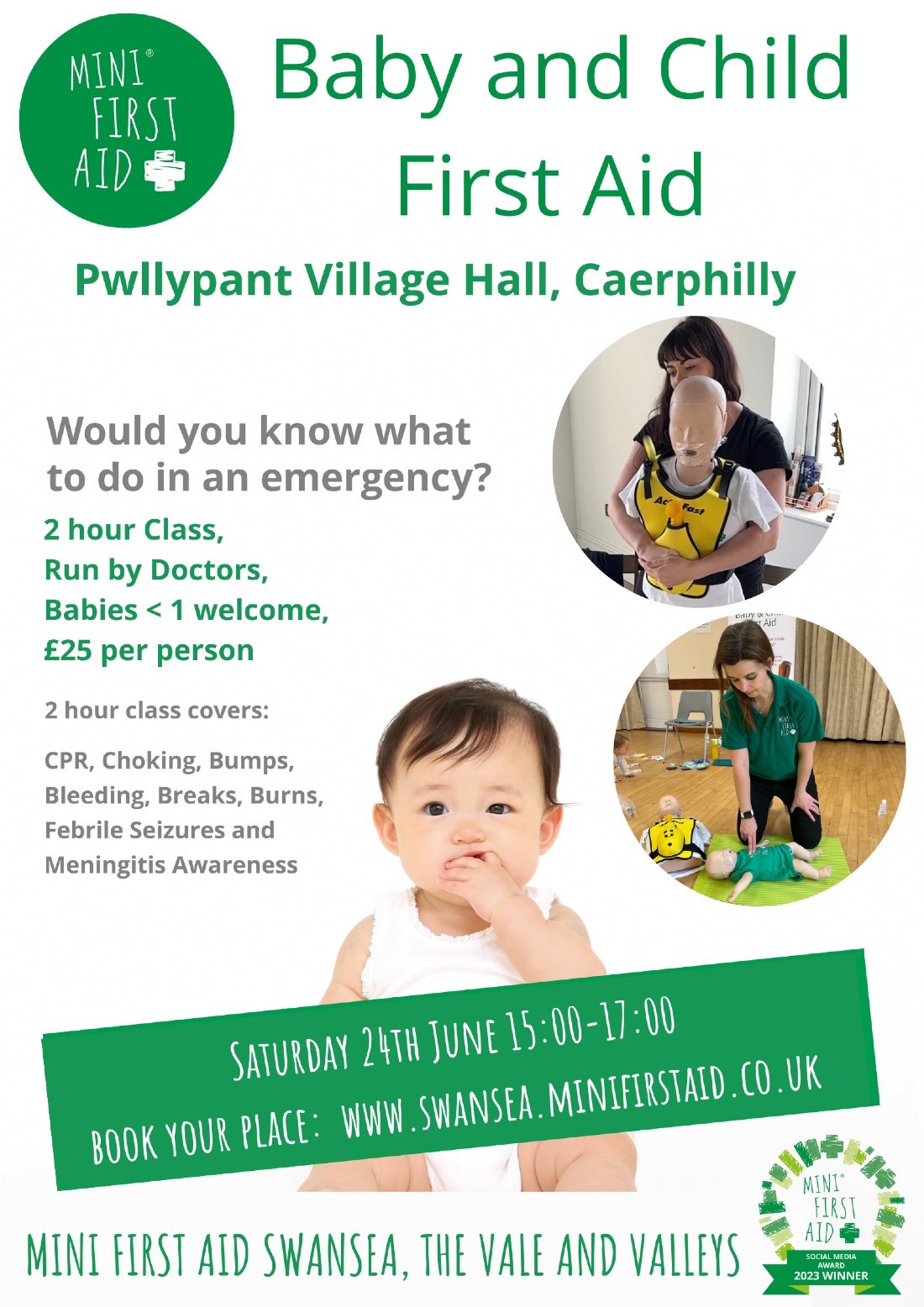 Baby & Child First Aid Class with Mini First Aid Swansea, The Vale