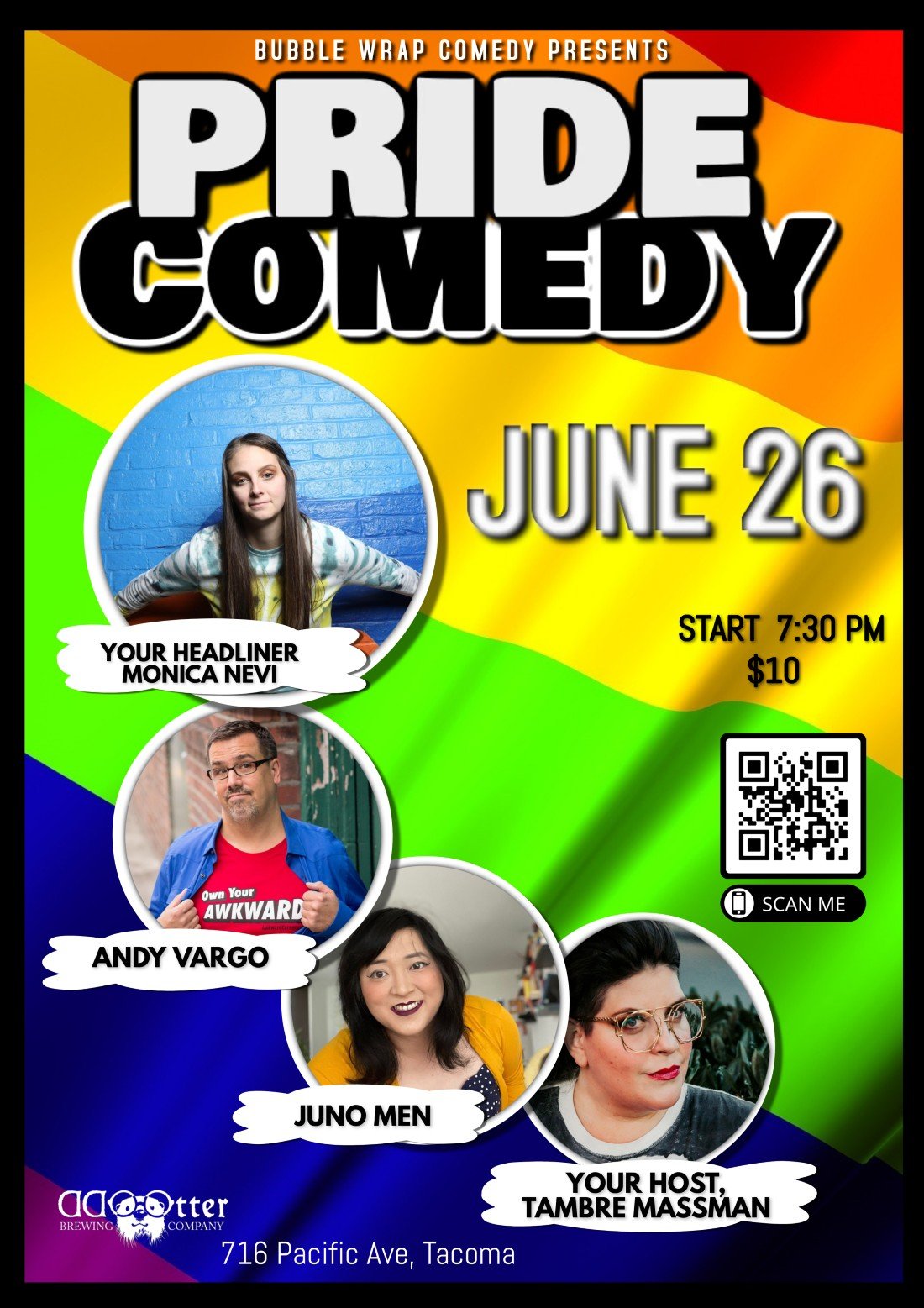 Pride Comedy Show, Odd Otter Brewing Company, McChord AFB, 26 June 2023