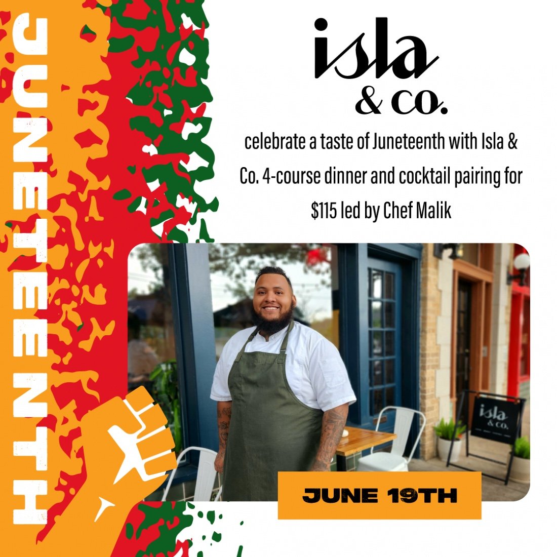 Isla & Co. Dallas Hosts Feast Led by Head Chef Malik on 6/19
