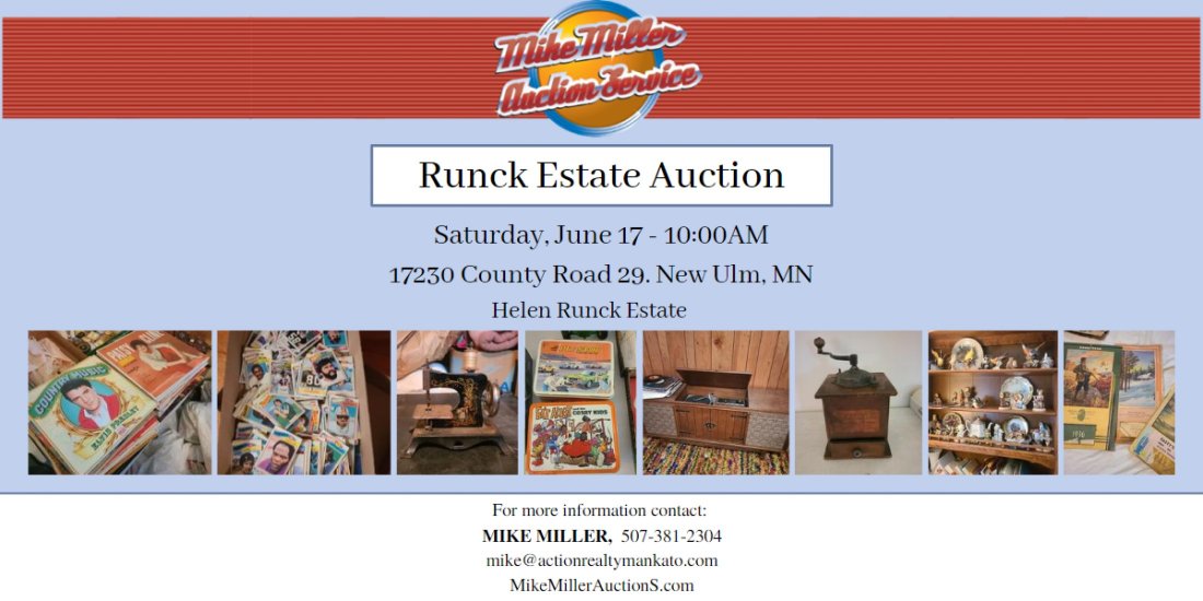 Runck Estate Auction, New Ulm, June 17 2023 AllEvents.in