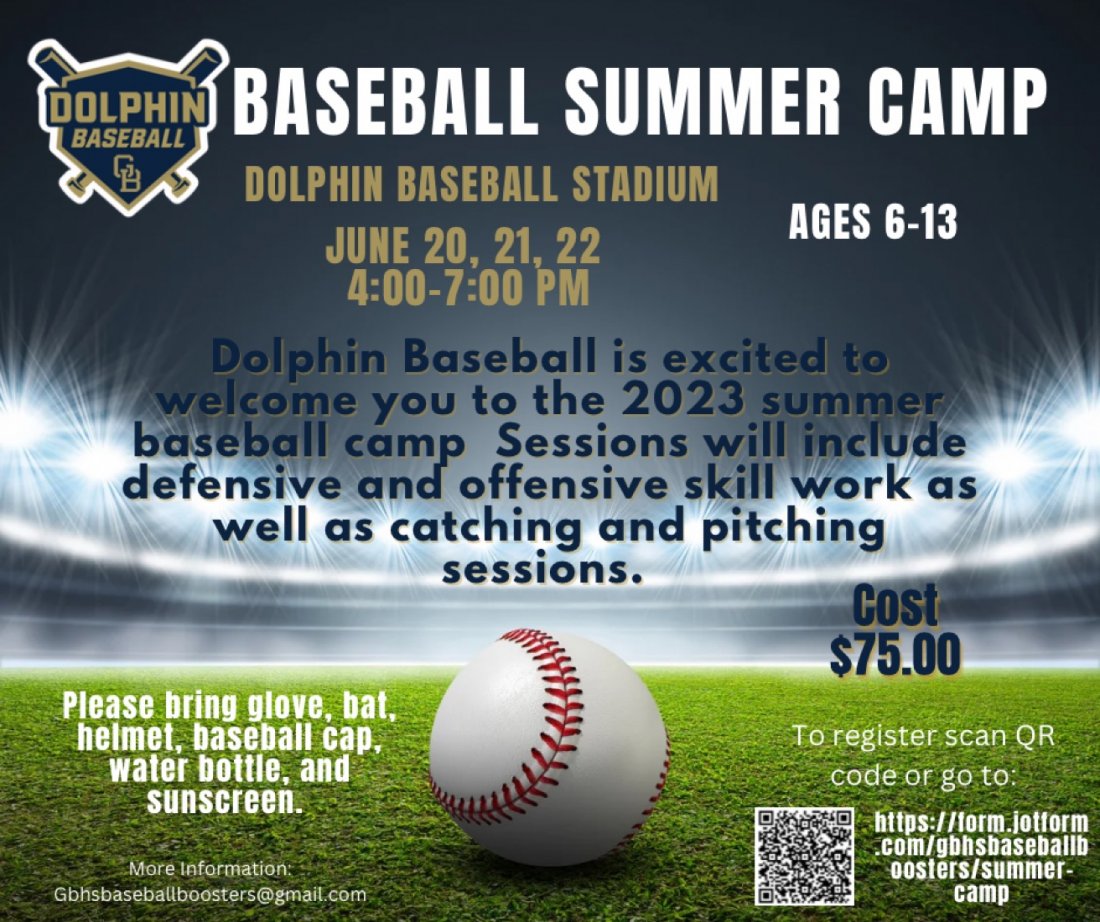 Baseball Summer Camp Ages 613, Gulf Breeze Highschool Baseball Field