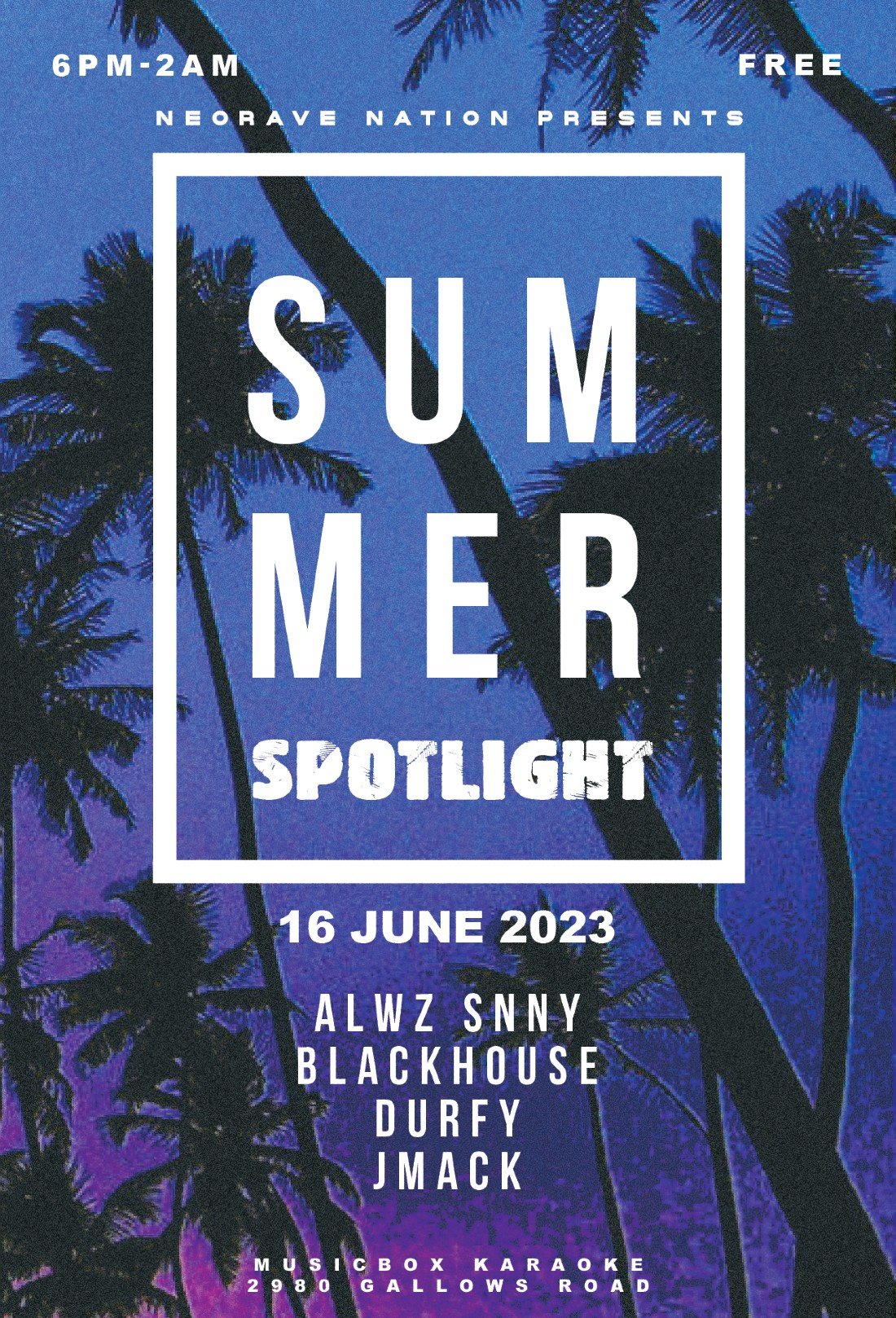 Summer Spotlight Series EDM, Musicbox Karaoke, Falls Church, 16 June