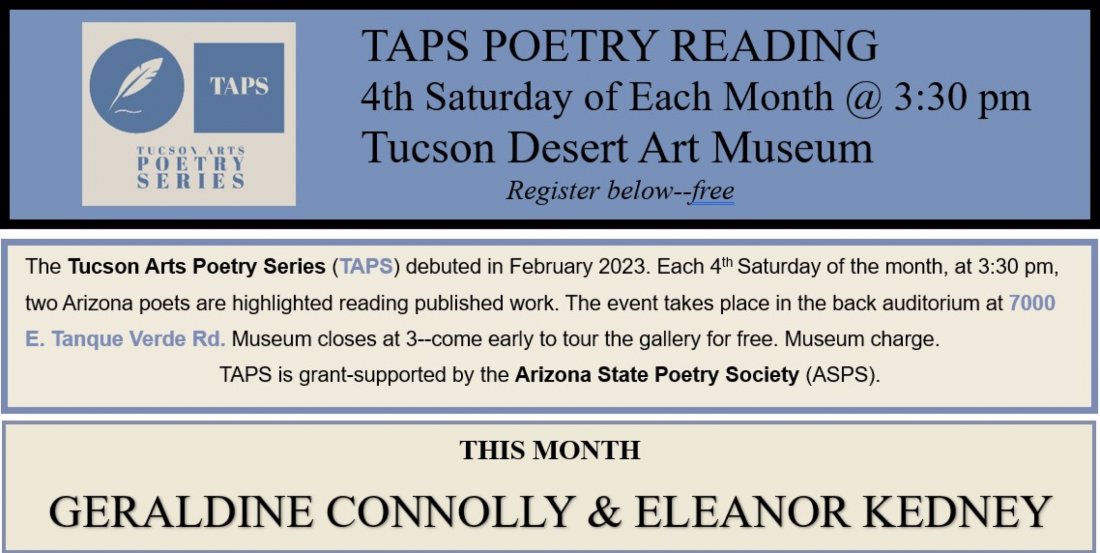 Tucson Arts Poetry Series Performance and Reading July, Tucson Desert