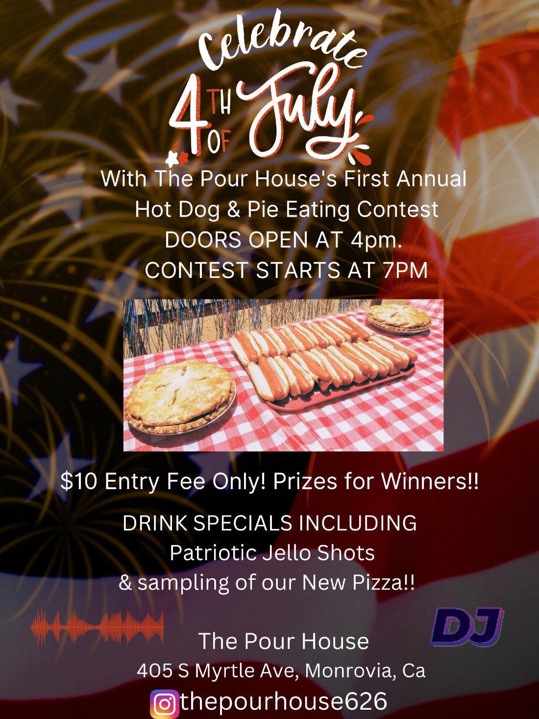 Fourth of July Pie and Hot Dog Eating Contest & more!, 405 S Myrtle Ave