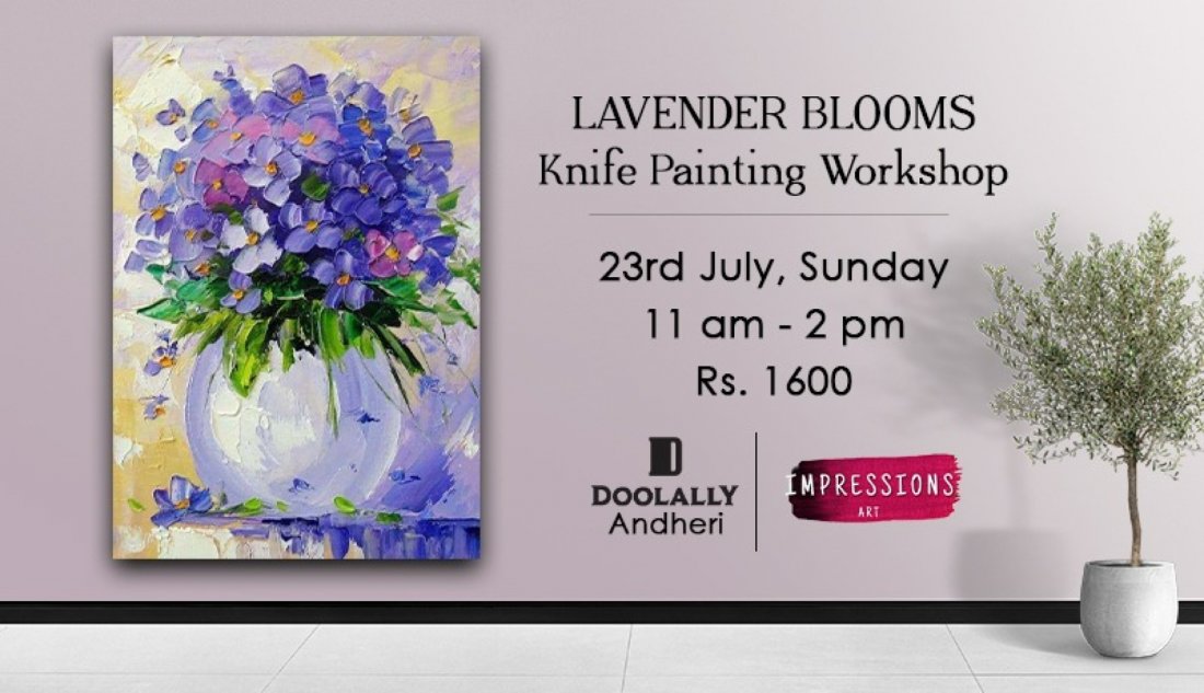Lavender Blooms Knife painting by Impressions Art, Doolally
