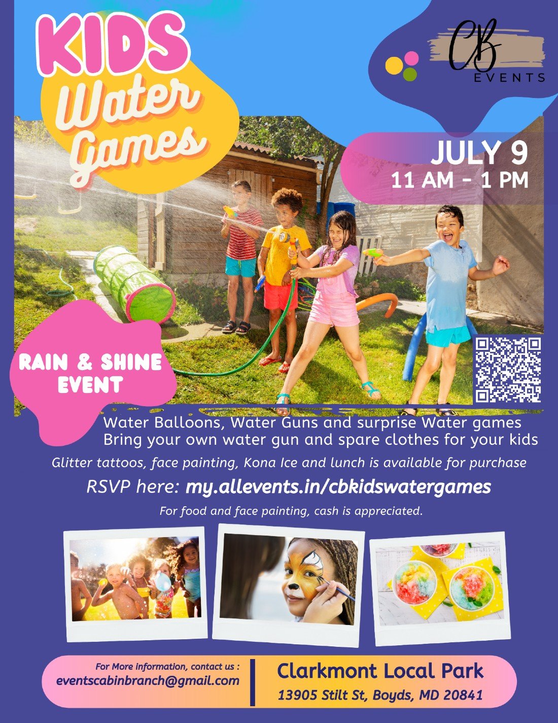 Kids Water Games Day, Clarkmont Local Park, Byrne Park Drive, Clarksburg, MD, USA, 9 July 2023