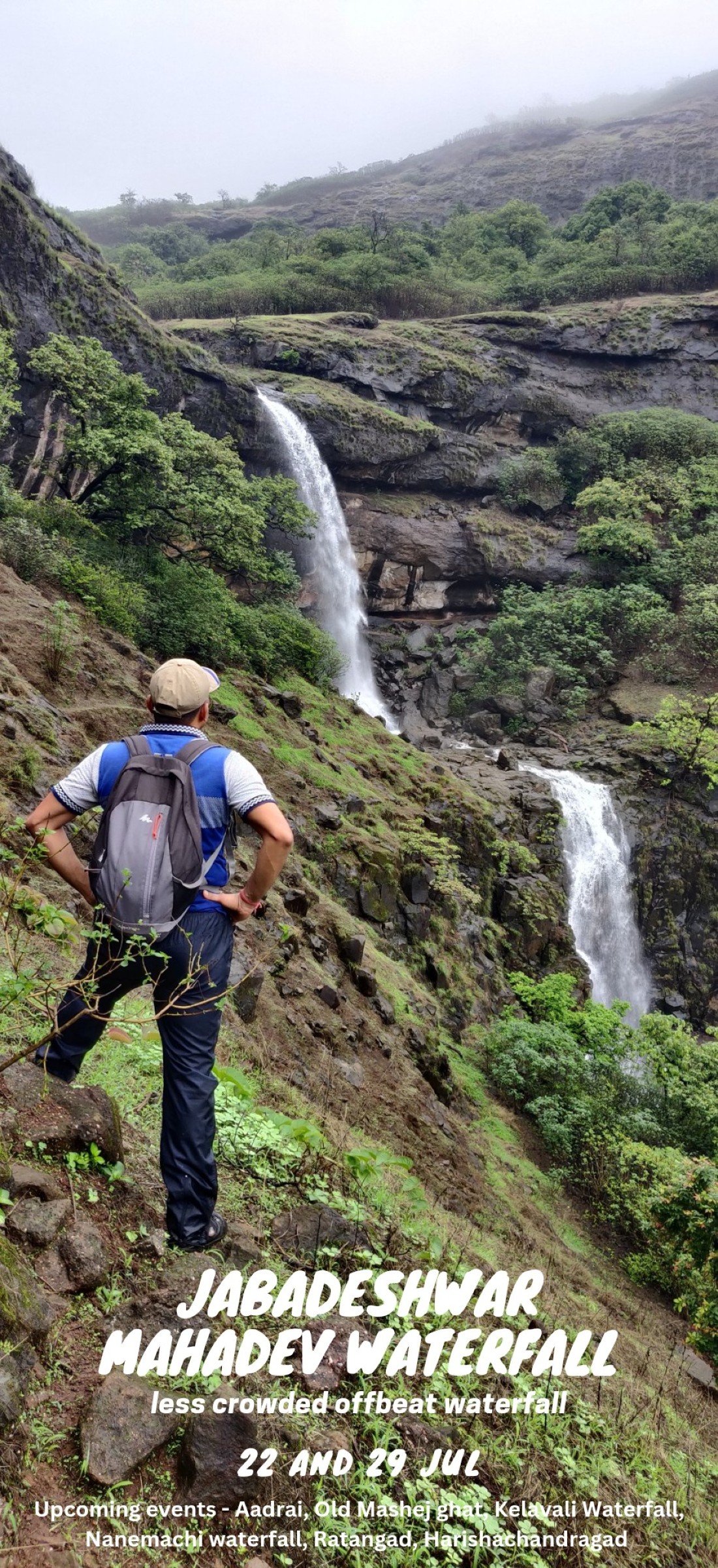 Offbeat Jabadeshwar Mahadev waterfall trek on Sun 26 Jul
