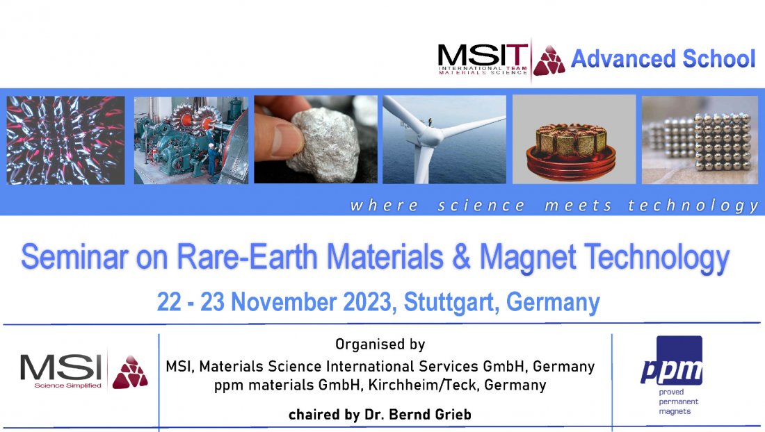 Seminar on RareEarth Materials & Technology, Pullman Stuttgart